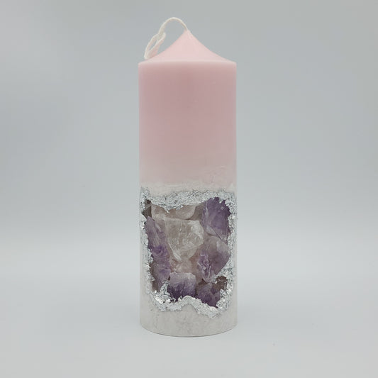 Amethyst Blush Geode Candle