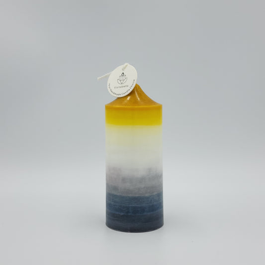 Twilight Horizon Layered Pillar Candle