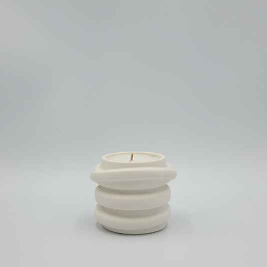 Ivory Zen Ribbed Jesmonite Candle